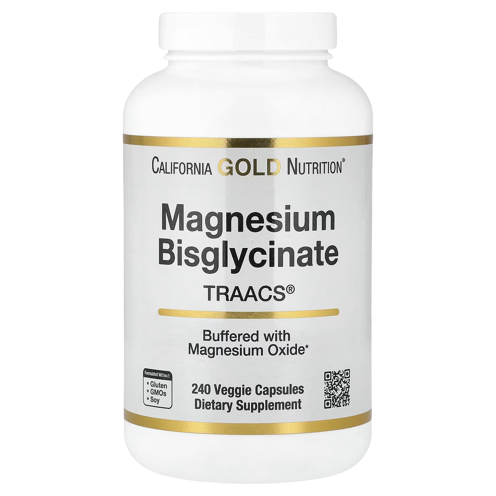 106_1775855760593 California Gold Nutrition, Magnesium Bisglycinate Chelate, Albion TRAACS®, 240 Veggie Capsules (100 mg per Capsule) - Image 1