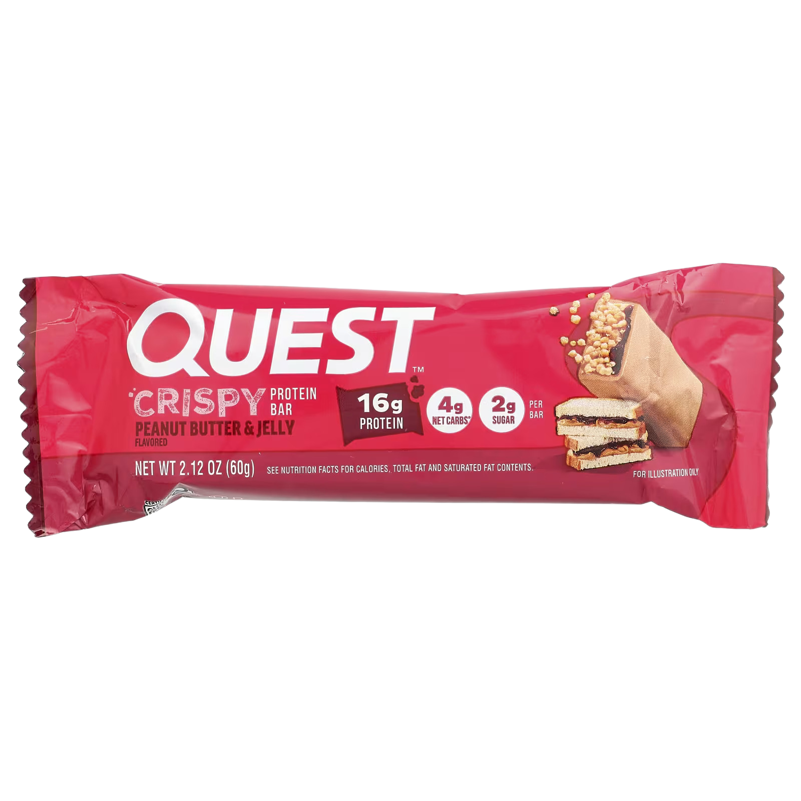 17_1775856270000 Quest Nutrition, Protein Bar, Crispy Peanut Butter & Jelly, 4 Bars, 2.12 oz (60 g) Each - Image 1