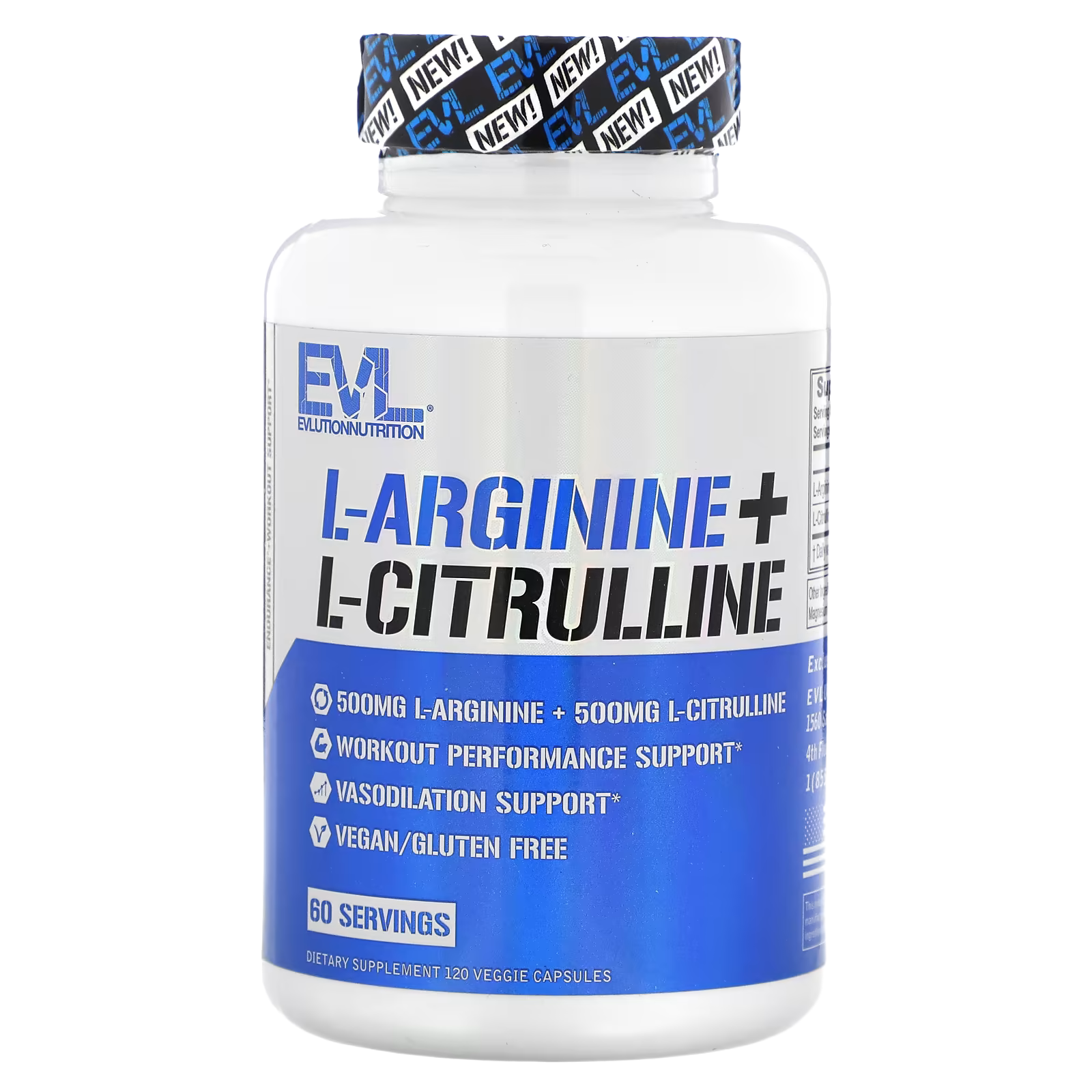 1_1775848161901 EVLution Nutrition, L-Arginine + L-Citrulline, 120 Veggie Capsules - Image 1
