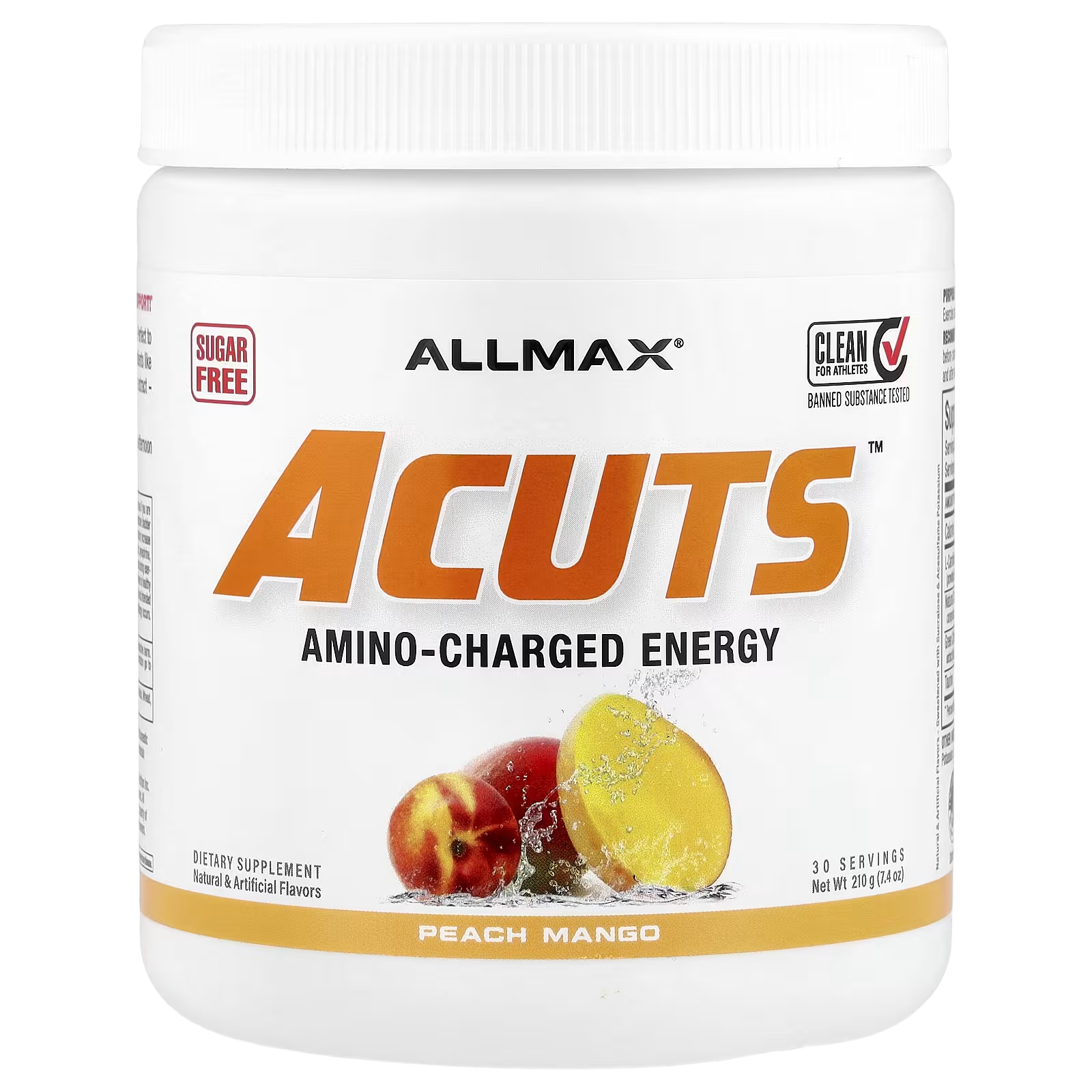 24_1775848154261 ALLMAX, ACUTS™, Amino-Charged Energy, Peach Mango, 7.4 oz (210 g) - Image 1