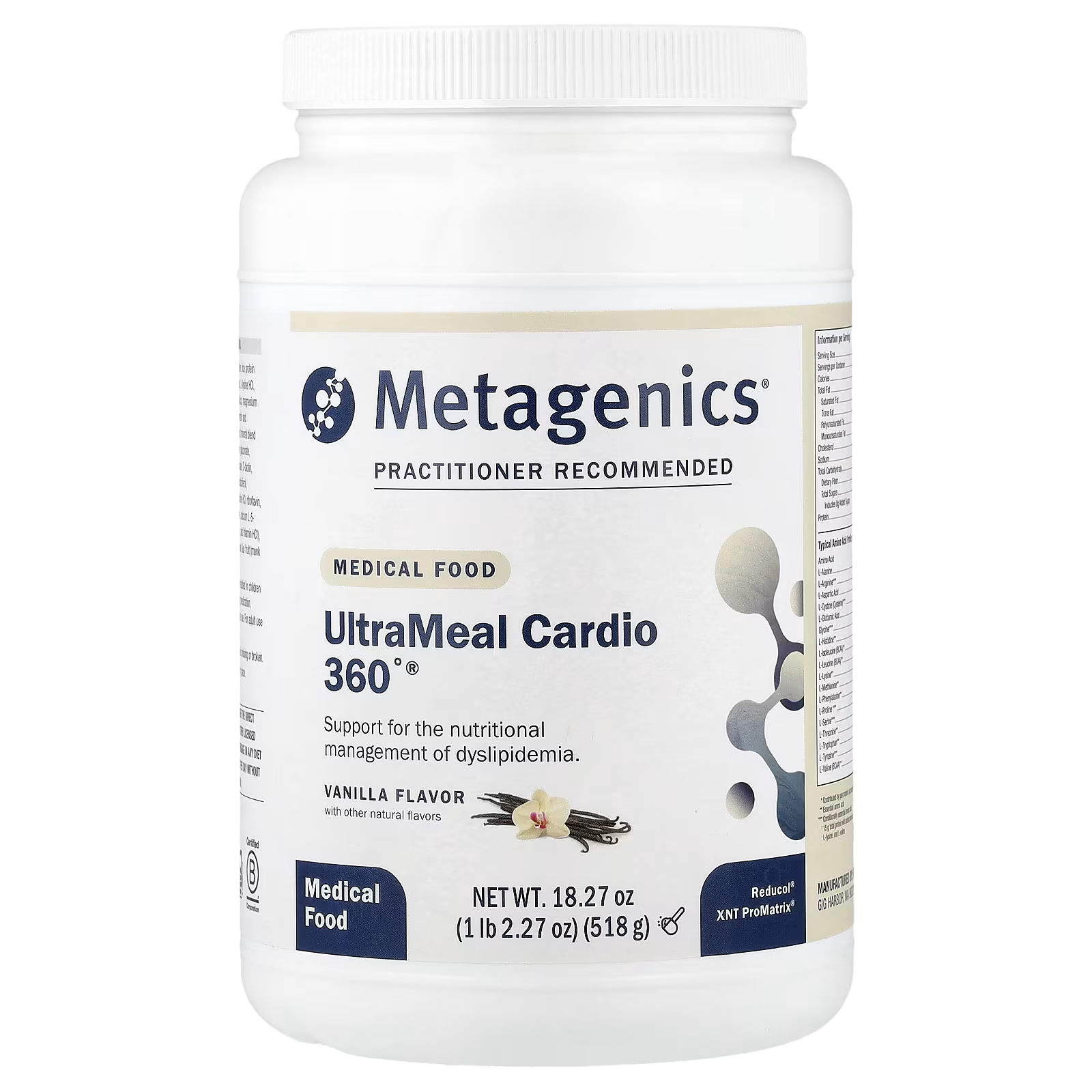 24_1775852069425 Metagenics, UltraMeal Cardio 360°®, Medical Food, Vanilla, 1 lb 2.27 oz (518 g) - Image 1