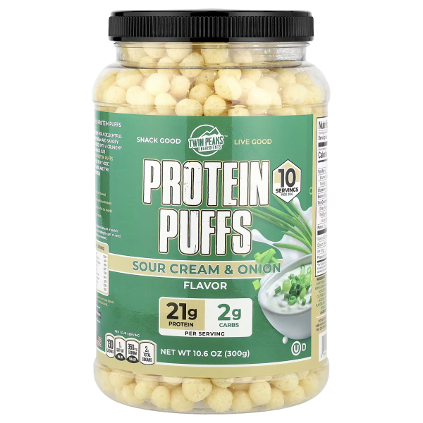 Twin Peaks Ingredients, Protein Puffs, Sour Cream & Onion, 10.6 oz (300 g)
