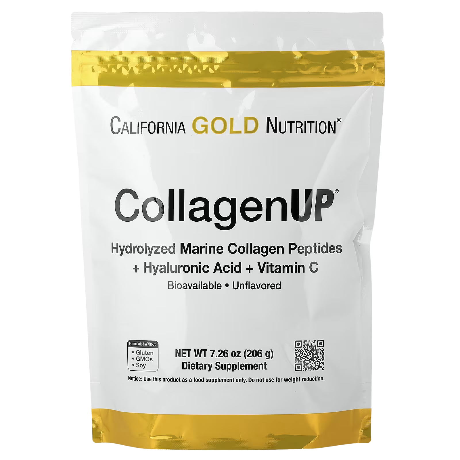 255_1775853293936 California Gold Nutrition, CollagenUP®, Hydrolyzed Marine Collagen Peptides with Hyaluronic Acid and Vitamin C, Unflavored, 7.26 oz (206 g) - Image 1