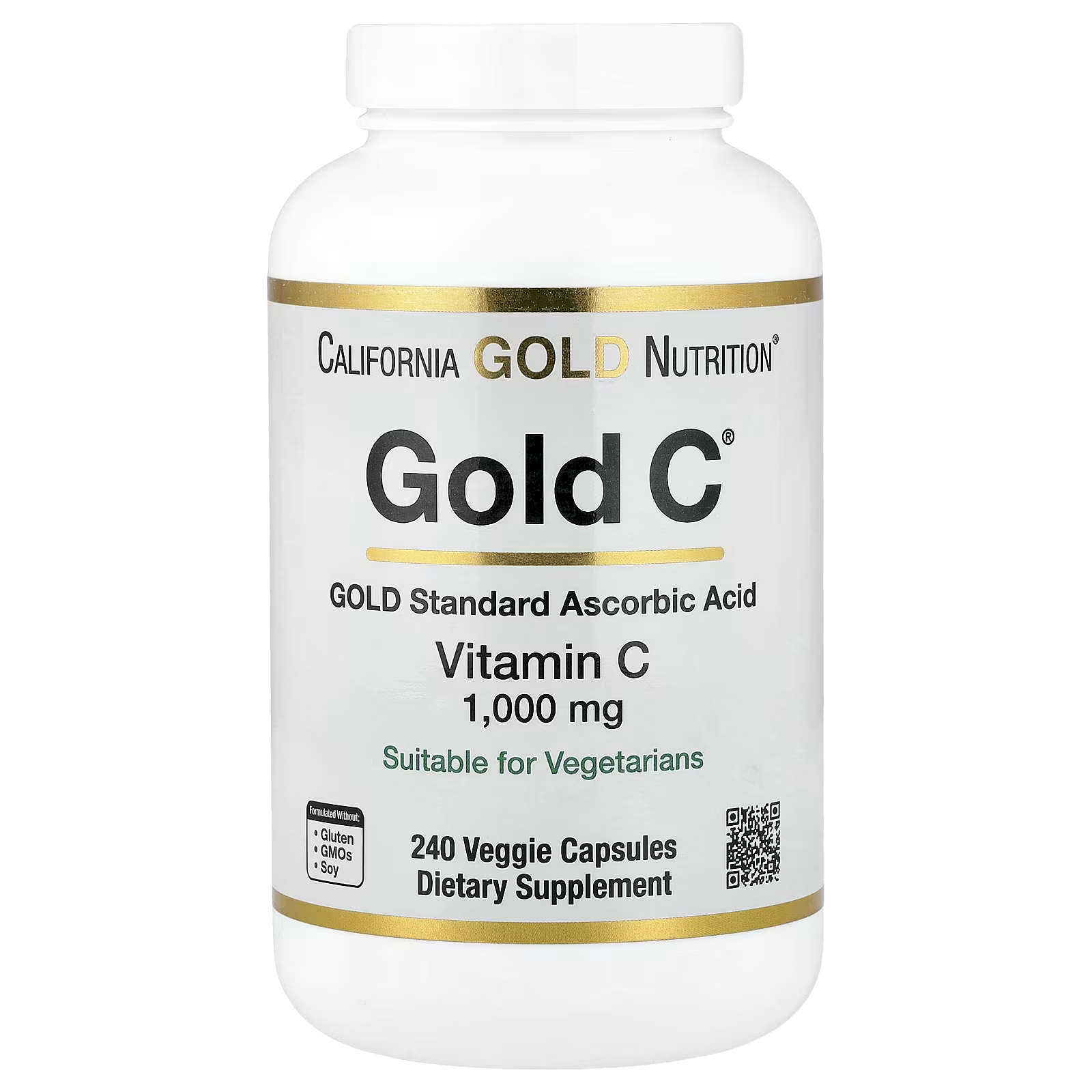 298_1775853295981 California Gold Nutrition, Gold C®, USP Grade Vitamin C, 1,000 mg, 240 Veggie Capsules - Image 1
