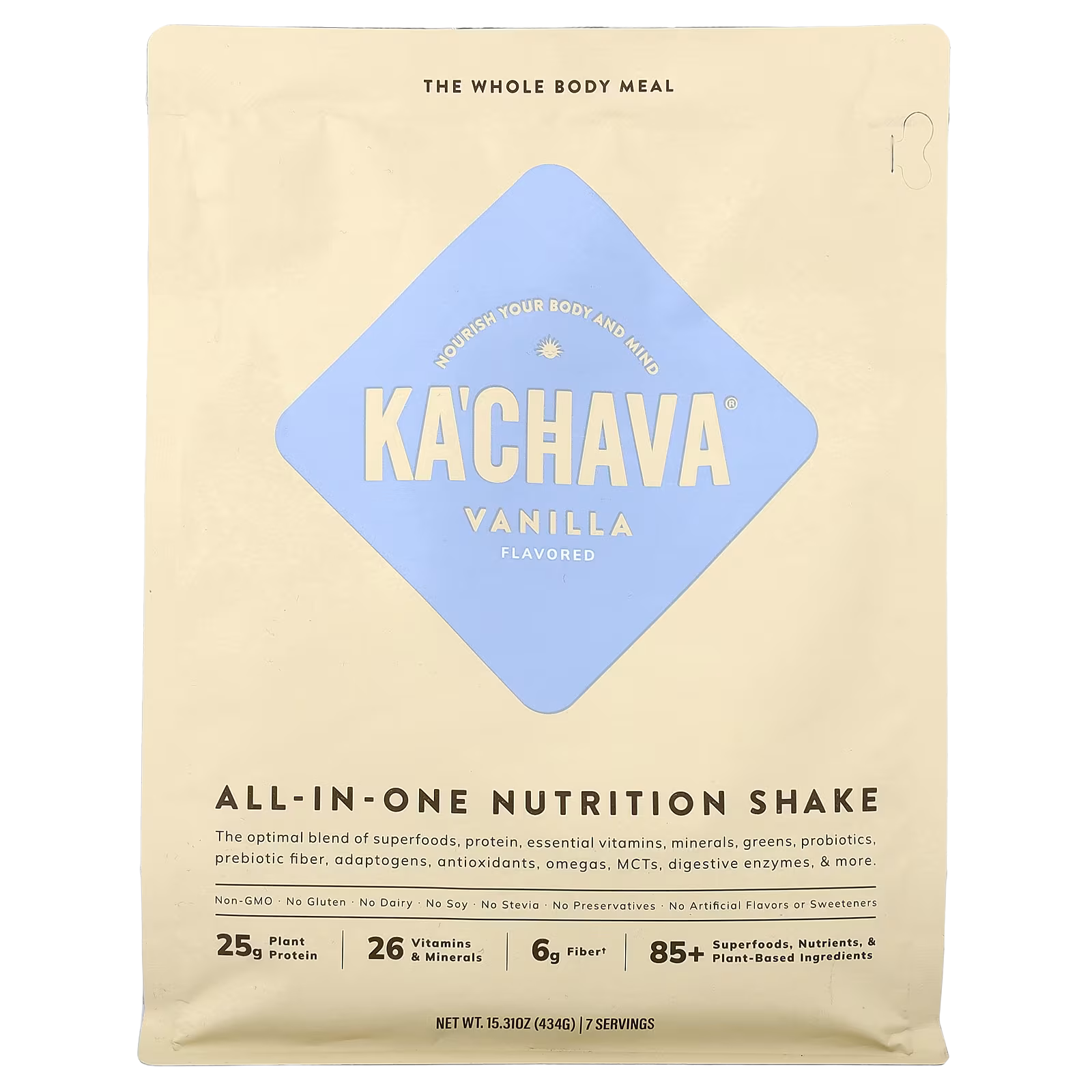 34_1775852068401 KaChava, All-In-One Nutrition Shake, Vanilla, 15.31 oz (434 g) - Image 1