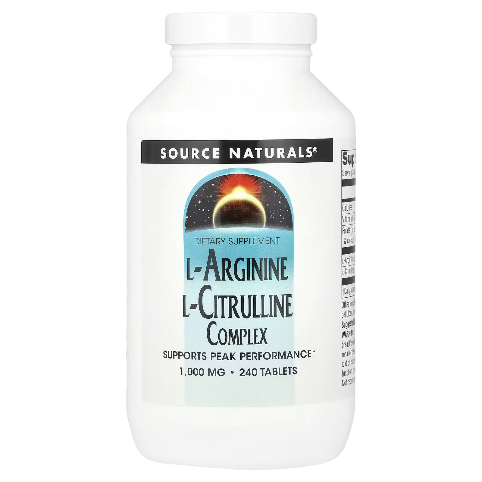 38_1775848187043 Source Naturals, L-Arginine L-Citrulline Complex, 1,000 mg, 240 Tablets - Image 1