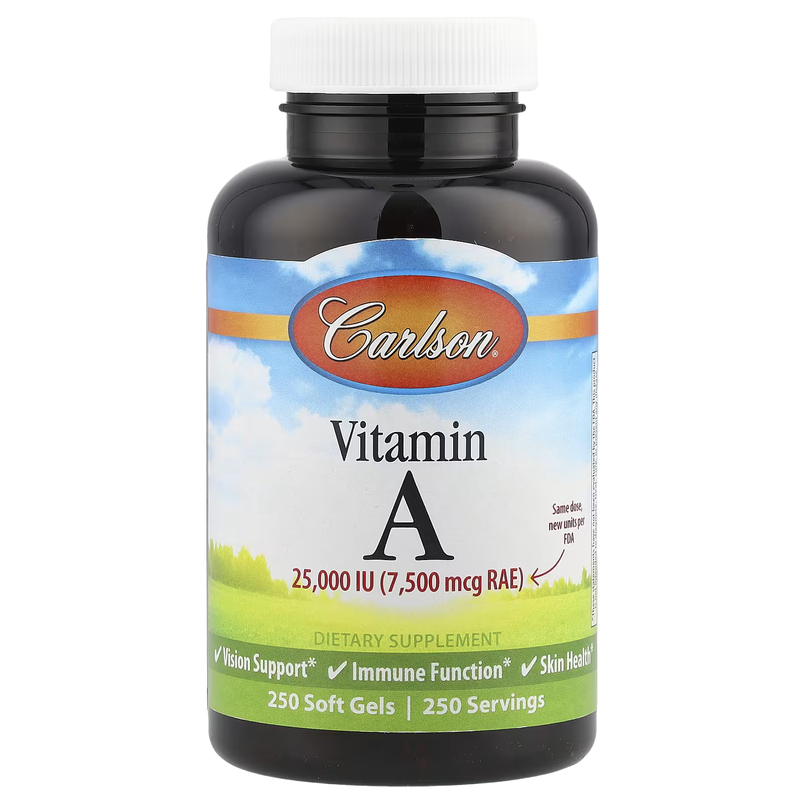46_1775852982243 Carlson, Vitamin A, 7,500 mcg RAE (25,000 IU), 250 Soft Gels - Image 1