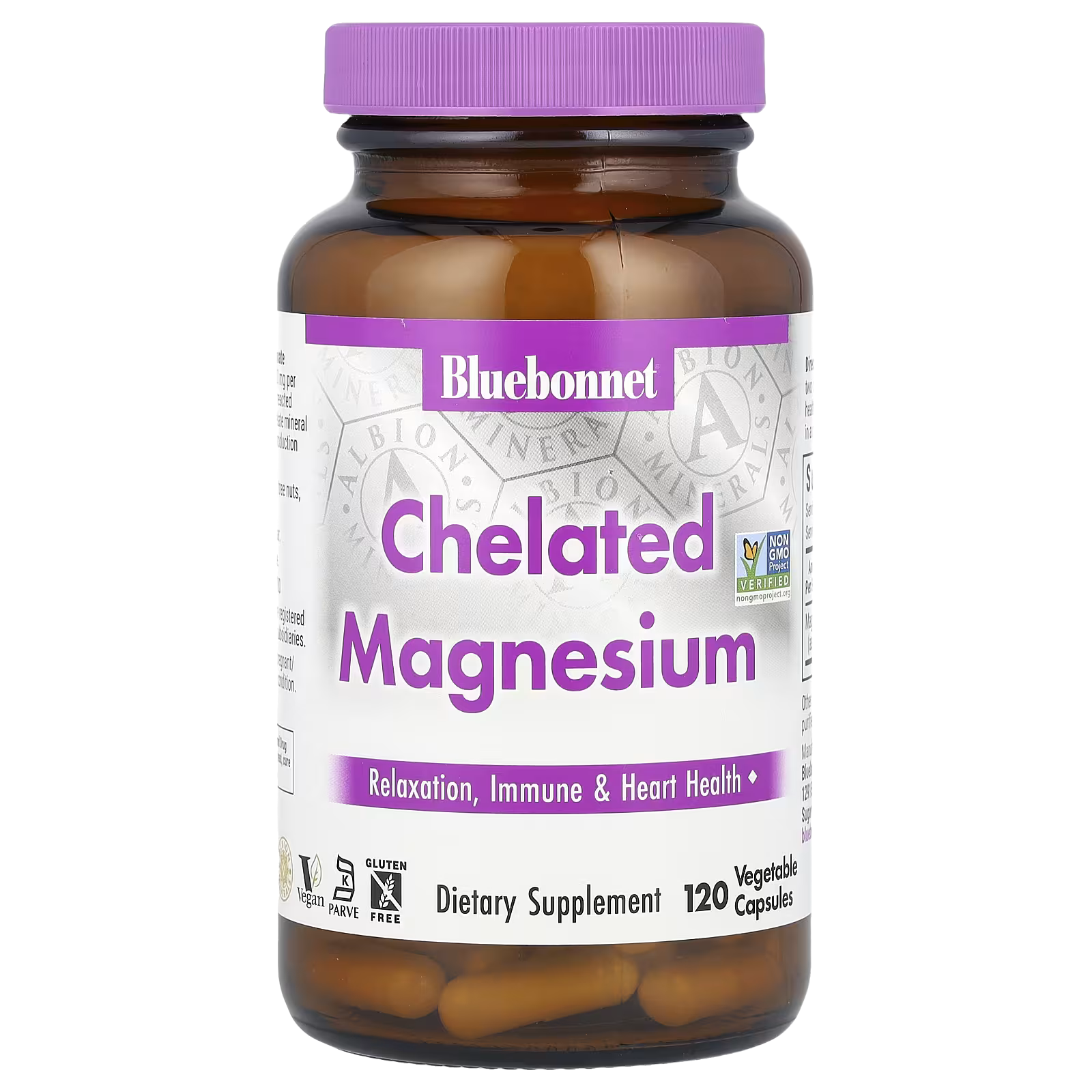 53_1775851639487 Bluebonnet Nutrition, Chelated Magnesium, 120 Vegetable Capsules (100 mg per Capsule) - Image 1