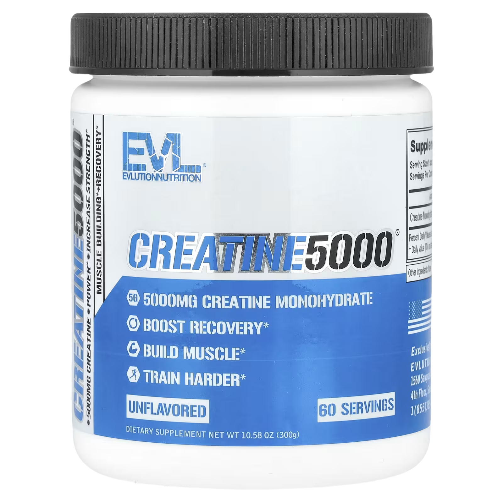 61_1775852747921 EVLution Nutrition, Creatine5000®, Unflavored, 10.58 oz (300 g) - Image 1
