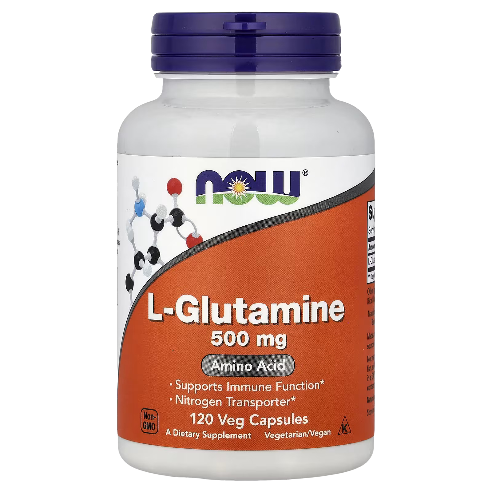 65_1775855349687 NOW Foods, L-Glutamine, 500 mg, 120 Veg Capsules - Image 1