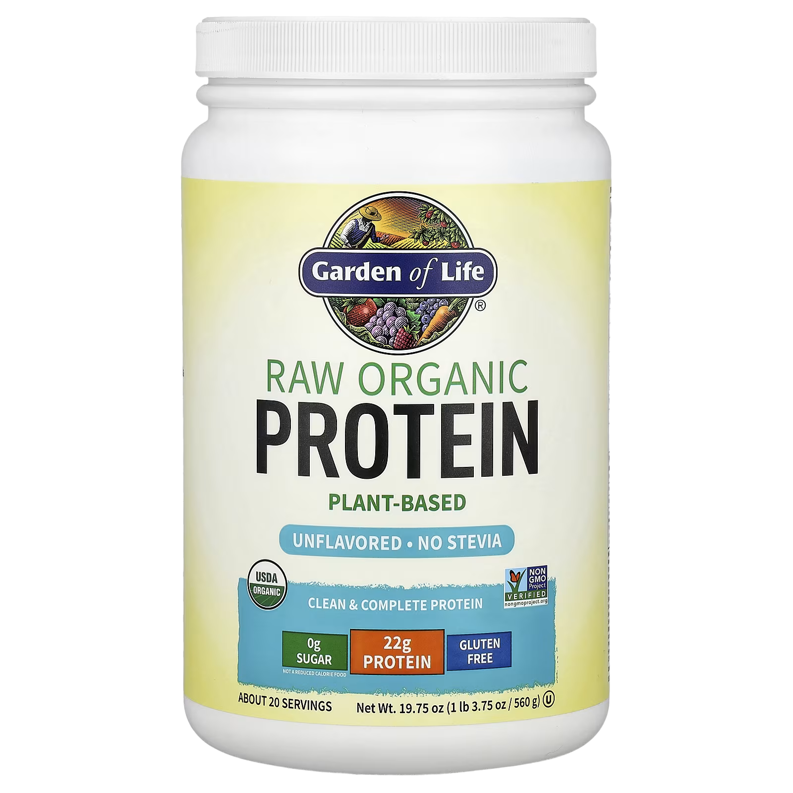 76_1775852065826 Garden of Life, RAW Organic Protein, Unflavored, 1 lb 3.75 oz (560 g) - Image 1