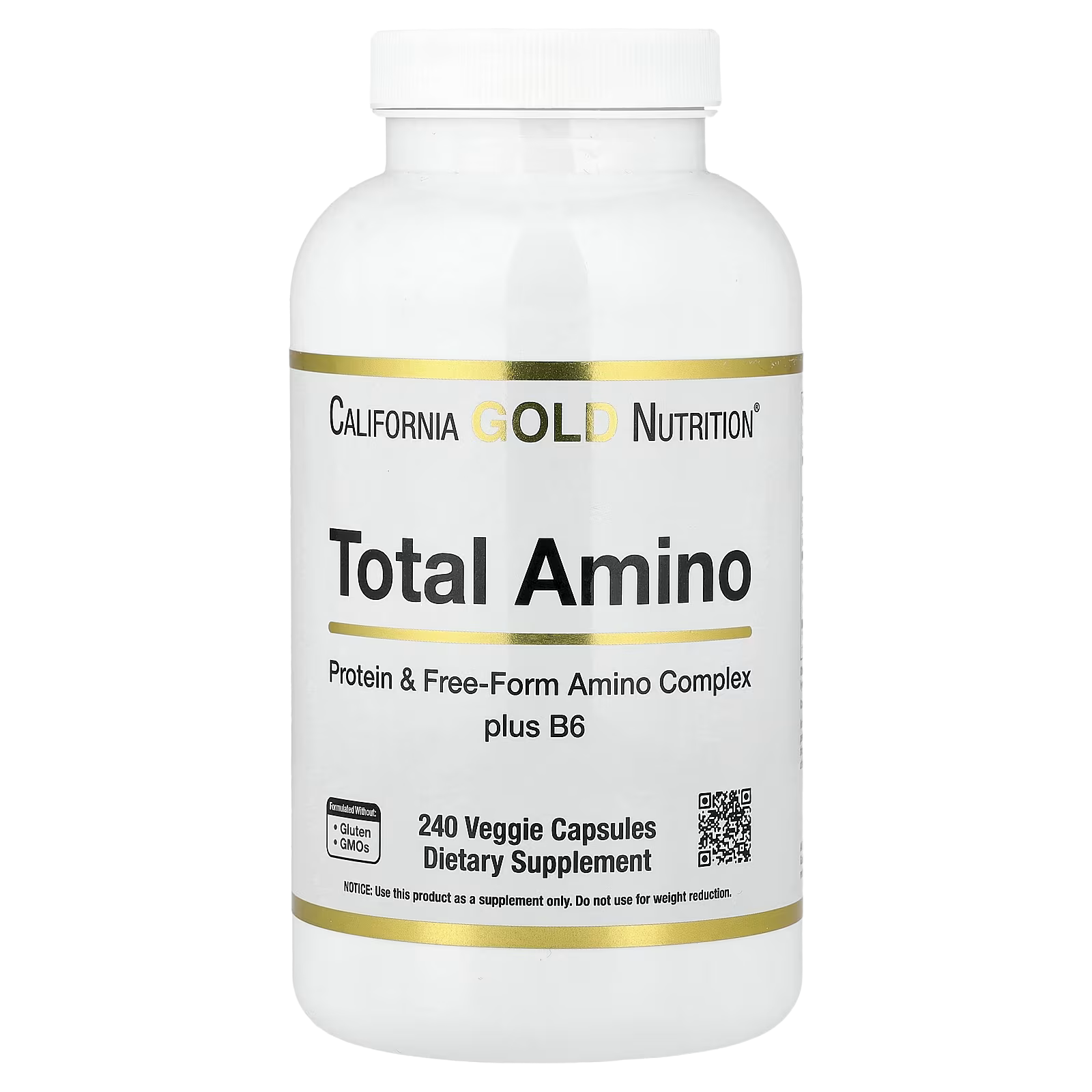 85_1775848159880 California Gold Nutrition, Total Amino with Vitamin B-6, and 20 Amino Acid Blend, 240 Veggie Capsules - Image 1