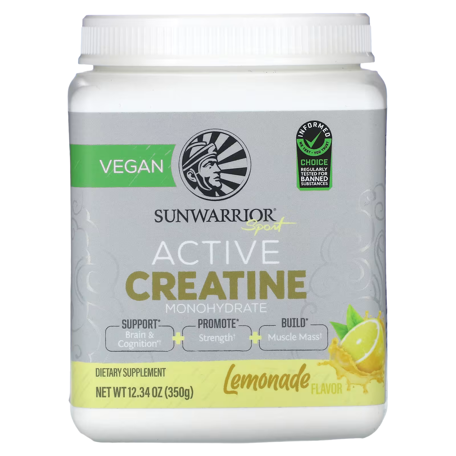 8_1775848701558 Sunwarrior, Sport, Active Creatine Monohydrate, Lemonade , 12.34 oz (350 g) - Image 1