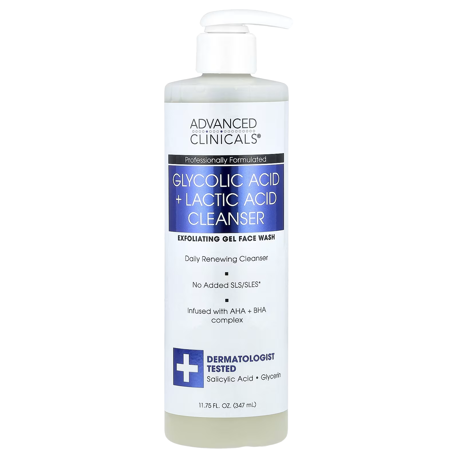 8_1775851150669 Advanced Clinicals, Glycolic Acid + Lactic Acid Cleanser, 11.75 fl oz (347 ml) - Image 1
