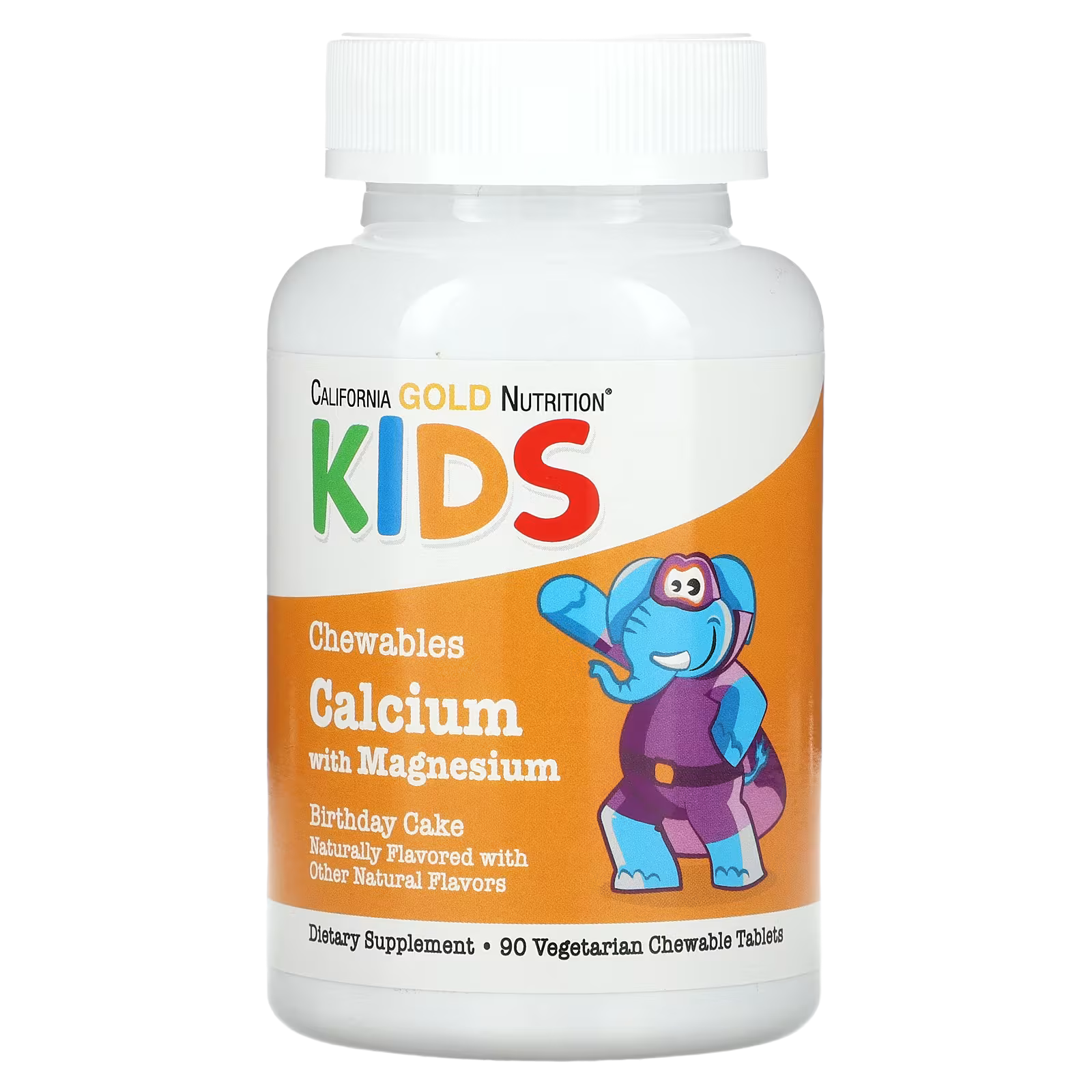 9_1775851641527 California Gold Nutrition, Chewable Calcium with Magnesium For Children, Birthday Cake, 90 Vegetarian Tablets - Image 1