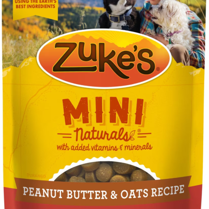 Zuke's Mini Naturals Peanut Butter & Oats Recipe Adult Soft & Tender Training Dog Treats, 16-oz pouch
